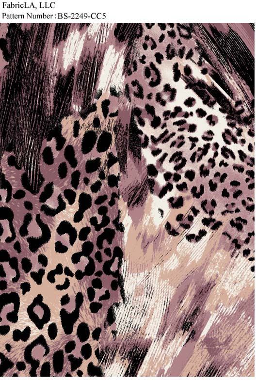 Printed fabric – brown and mauve leopard print – pattern BS-2249-CC5 | FabricLA