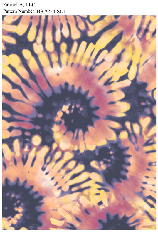 Printed fabric – purple and orange spiral tie-dye – pattern BS-2254-SL1 | FabricLA