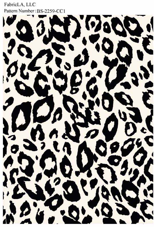 Printed fabric – black and white leopard print – pattern BS-2259-CC1 | FabricLA
