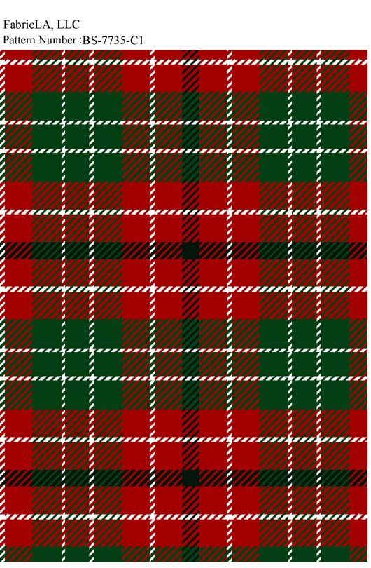Christmas fabric print – red and green plaid – pattern BS-7735-C1 | FabricLA