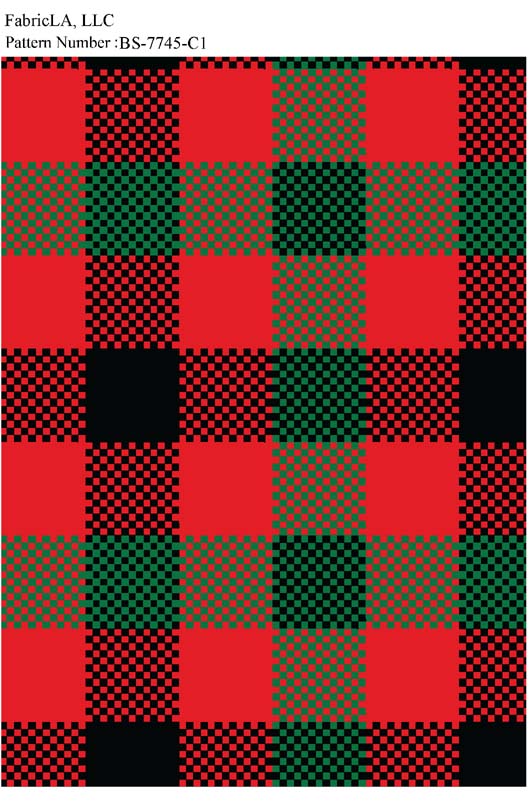Christmas fabric print – red, green and black buffalo plaid – pattern BS-7745-C1 | FabricLA