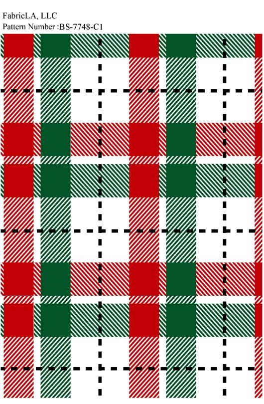 Christmas fabric print – red, green and white plaid – pattern BS-7748-C1 | FabricLA