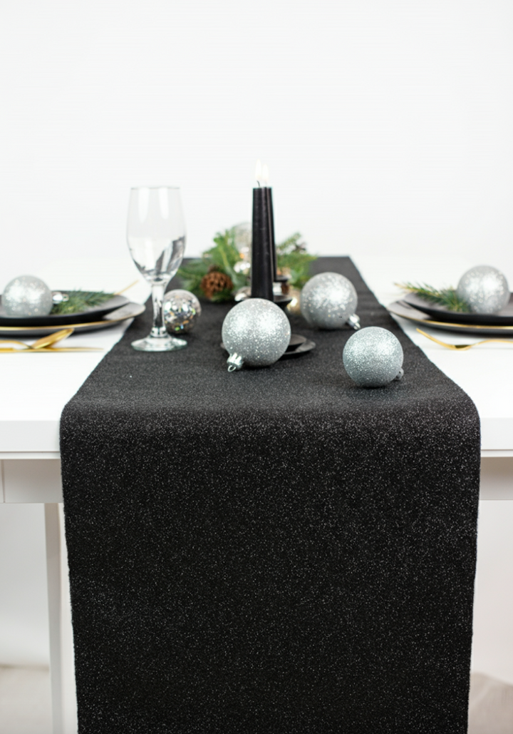 Sparkling Glitter Felt Table Runner Various Colors | FabricLA