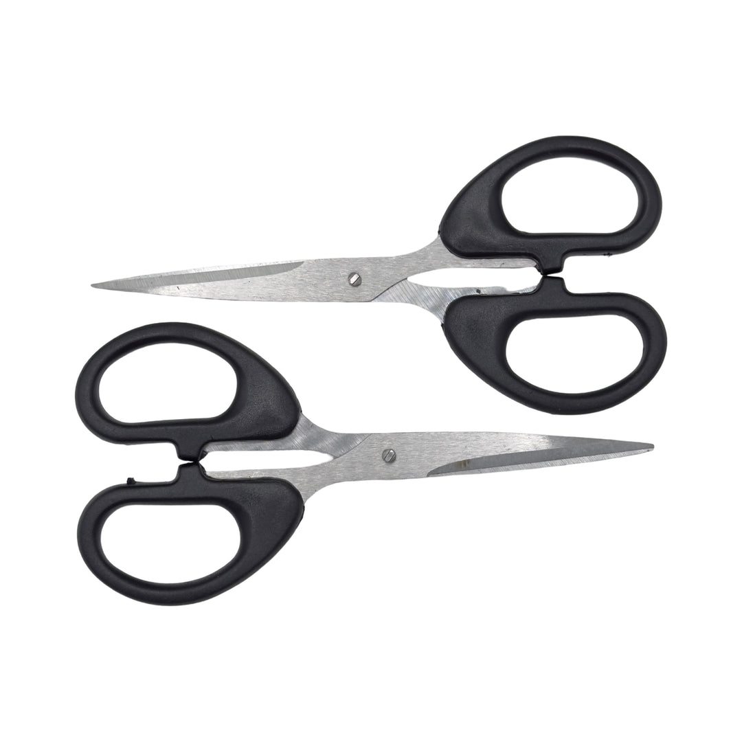 Set of 2 stainless steel all-purpose scissors with comfort-grip handles, 6-inch size, ideal for sewing, crafts, office, and classroom use by FabricLA
