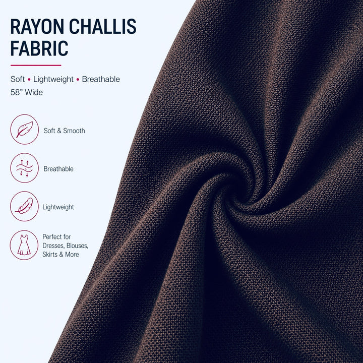 Rayon challis fabric by the yard showcasing its soft, lightweight, and breathable qualities for sewing projects.