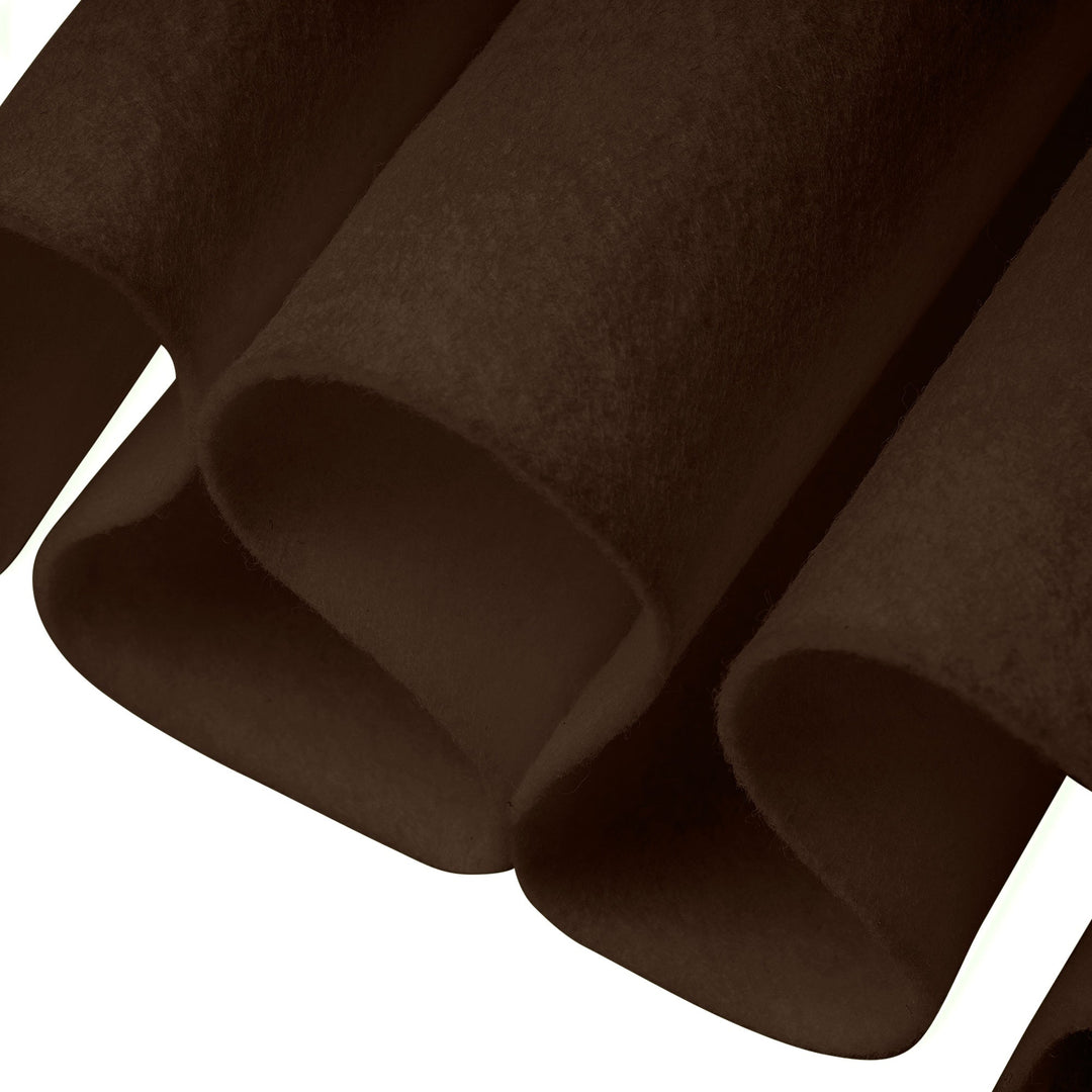 Close-up of brown felt fabric with a plain background