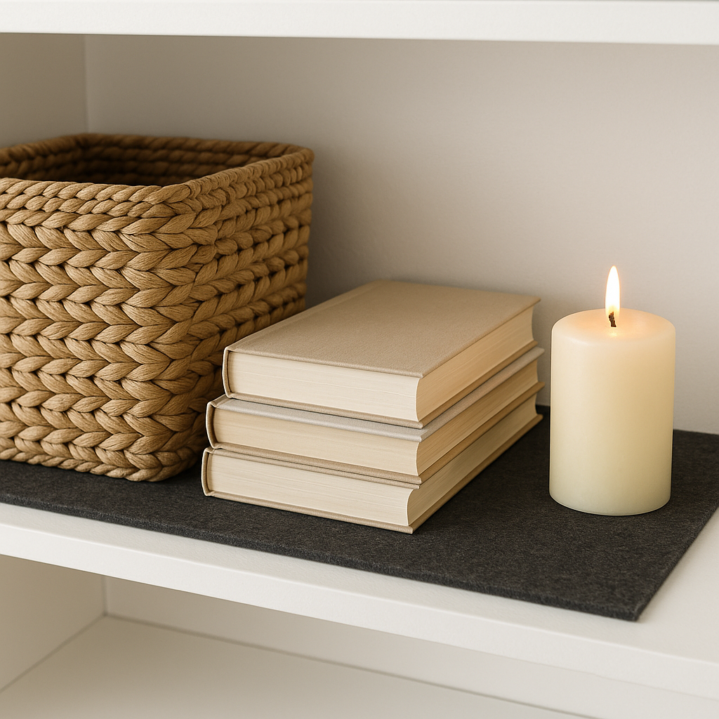 FabricLA 3.2mm Felt Drawer & Shelf Liner – Rounded Corners • Cut-to-Fit • Won’t Fray • Free Shipping