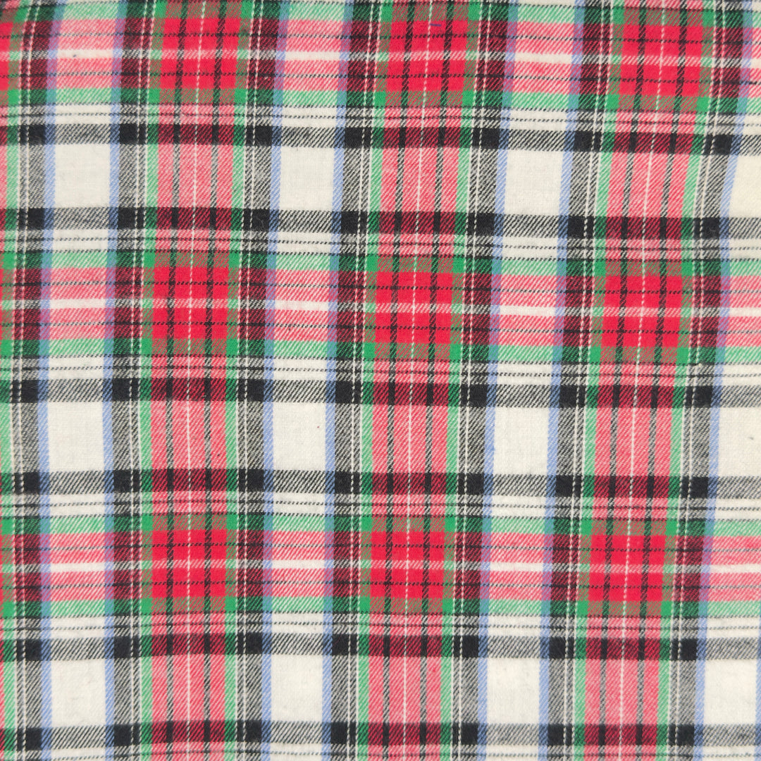 Holiday Tartan cotton flannel fabric by FabricLA — soft 5oz, 60 inches wide, Style 8.