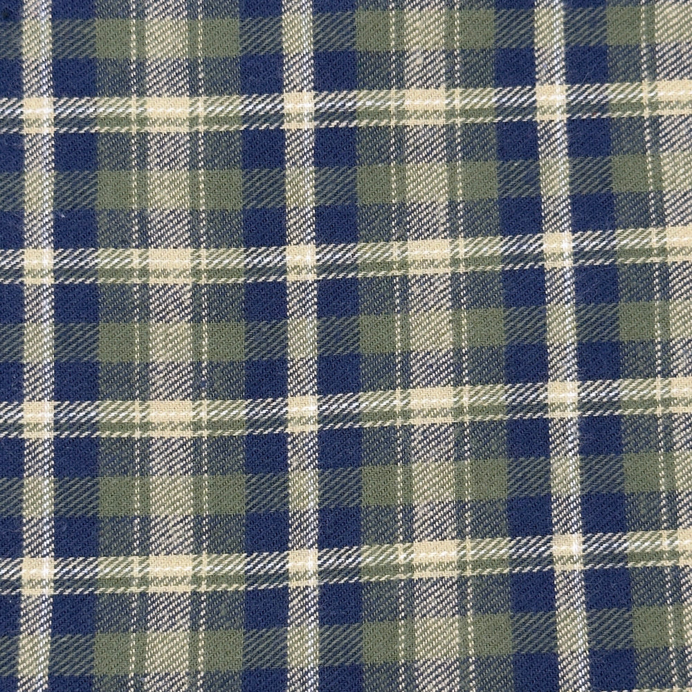 Bluewood Trail Tartan plaid flannel fabric close-up texture
