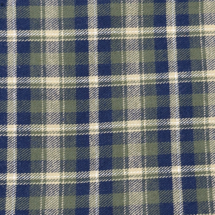 Bluewood Trail Tartan plaid flannel fabric close-up texture

