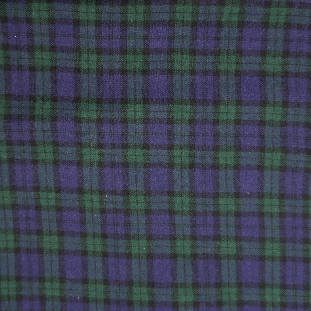 Emerald Midnight Tartan cotton flannel fabric by FabricLA — soft 5oz, 60 inches wide, Style 25.