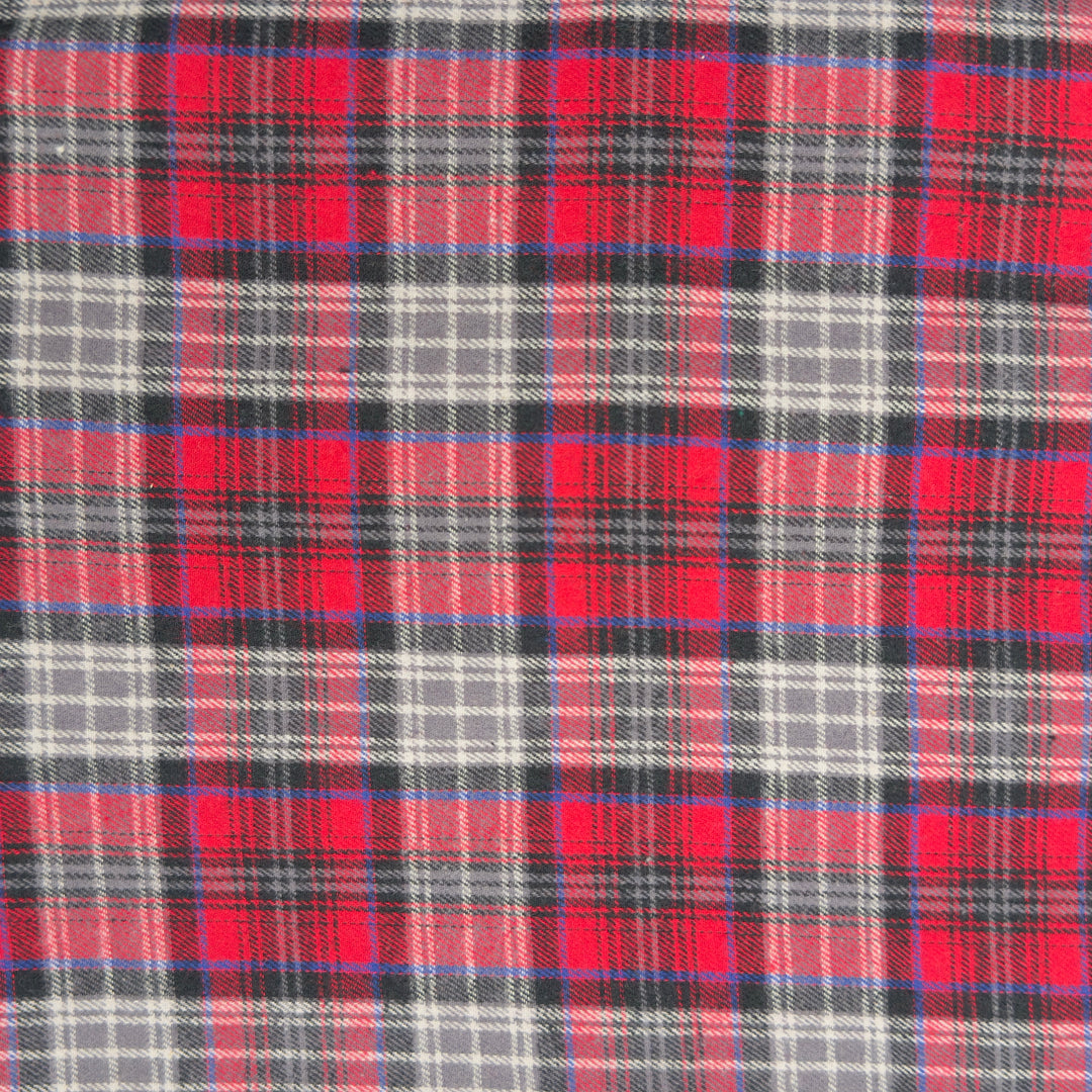 Red Slate Check brushed cotton flannel 60 inch width