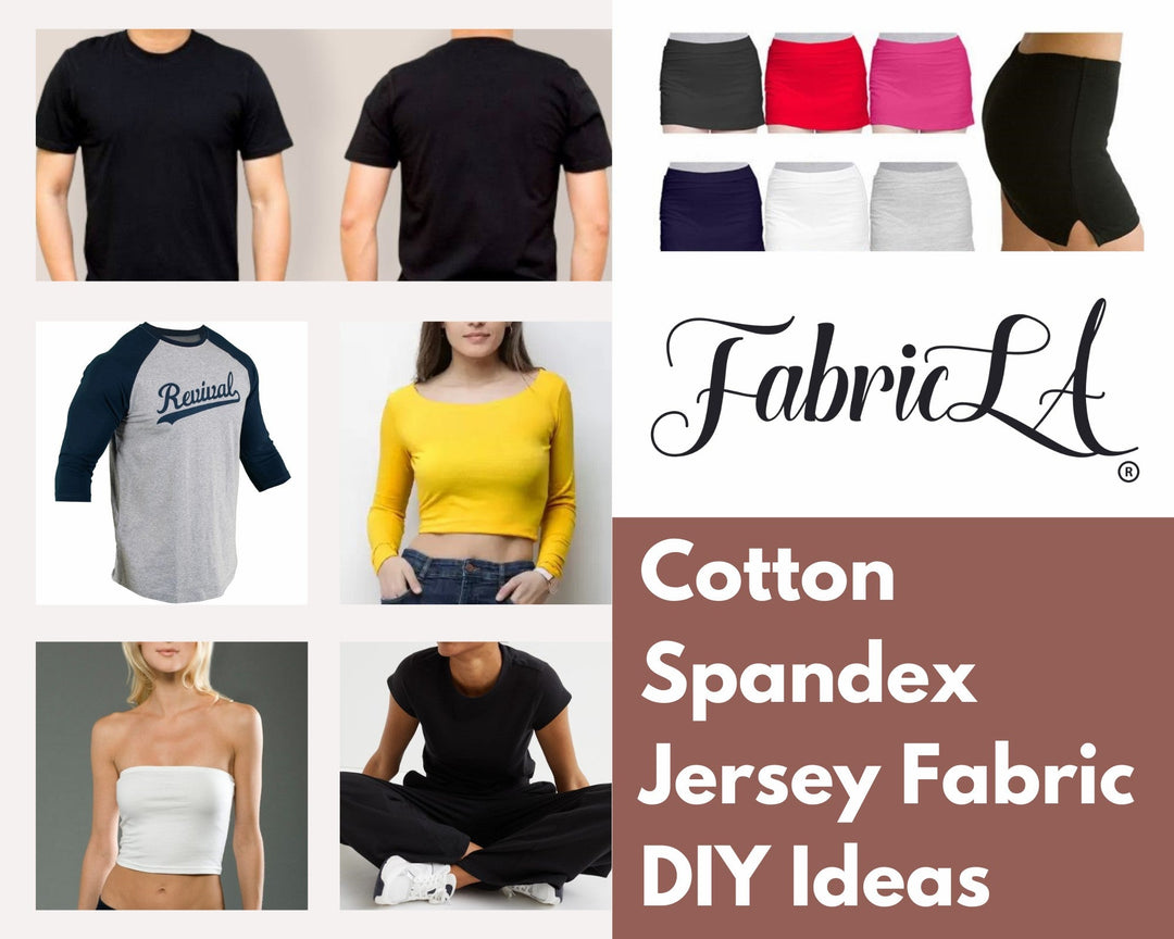 FabricLA 10 oz Cotton Spandex Jersey Fabric – Soft, Stretchy Knit Fabric for T-Shirts and Apparel
