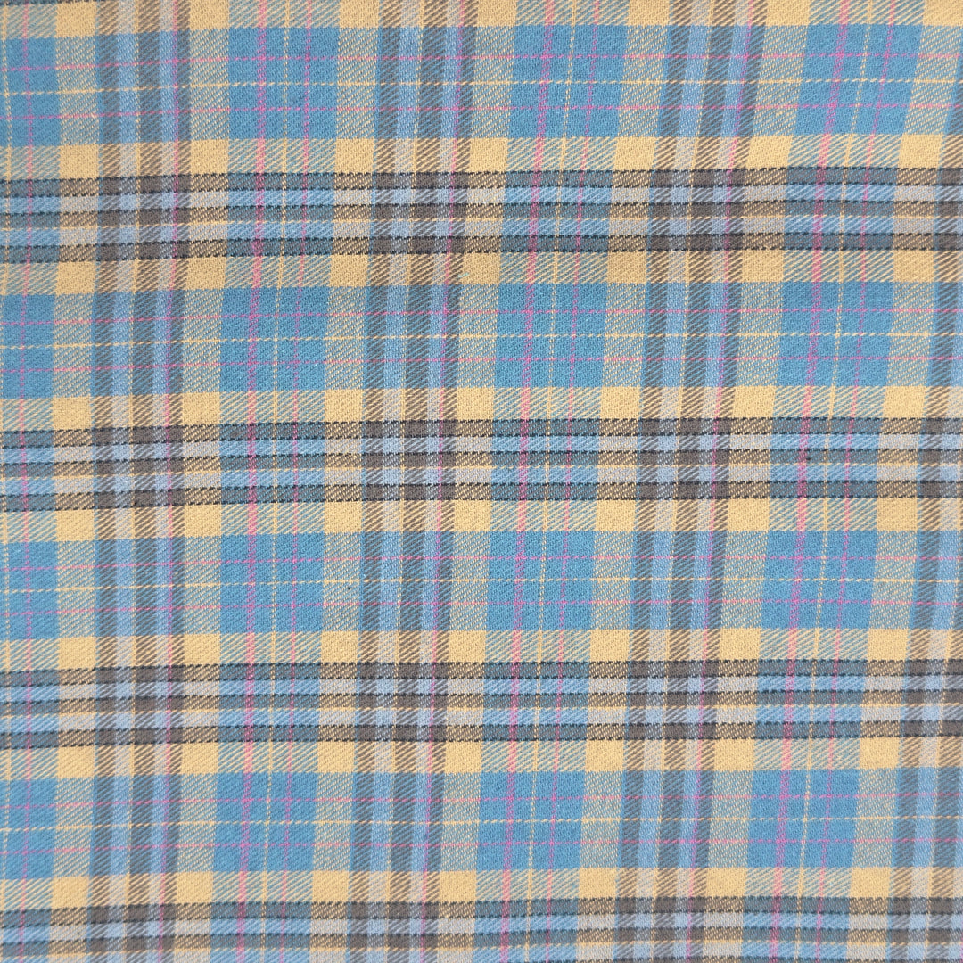 Laguna Sands Check cotton flannel fabric by FabricLA — soft 5oz, 60 inches wide, Style 14.