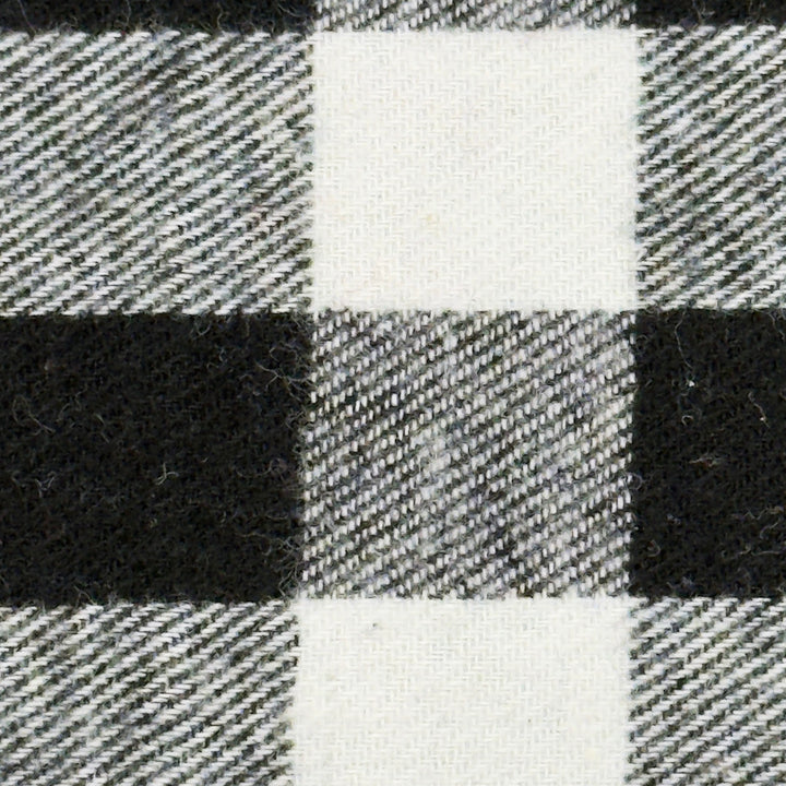 Close-up of black and white checkered fabric pattern