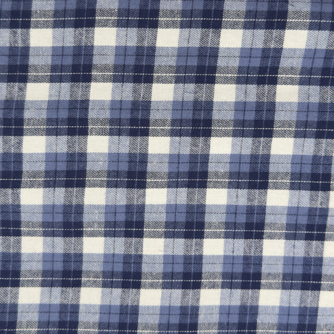 Sailor Breeze Plaid cotton flannel fabric by FabricLA — soft 5oz, 60 inches wide, Style 12.