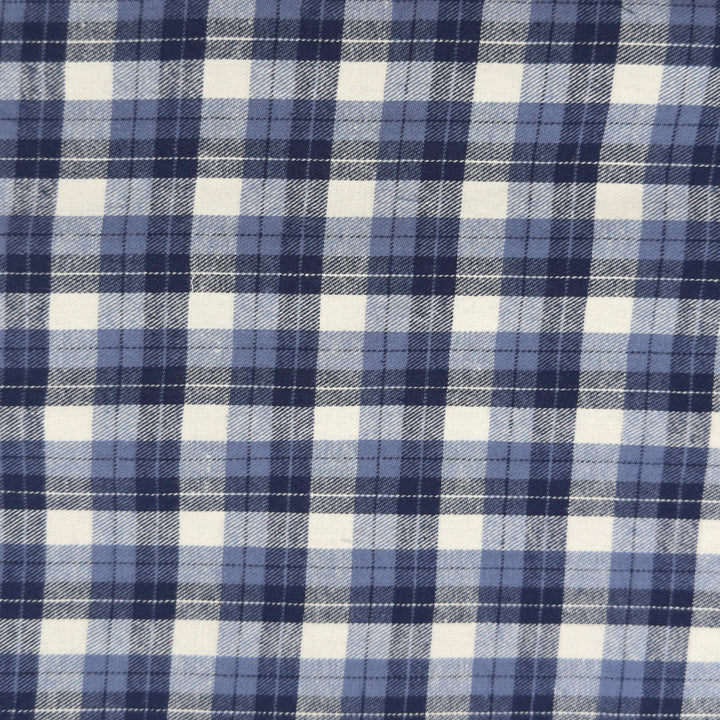 Sailor Breeze Plaid cotton flannel fabric by FabricLA — soft 5oz, 60 inches wide, Style 12.