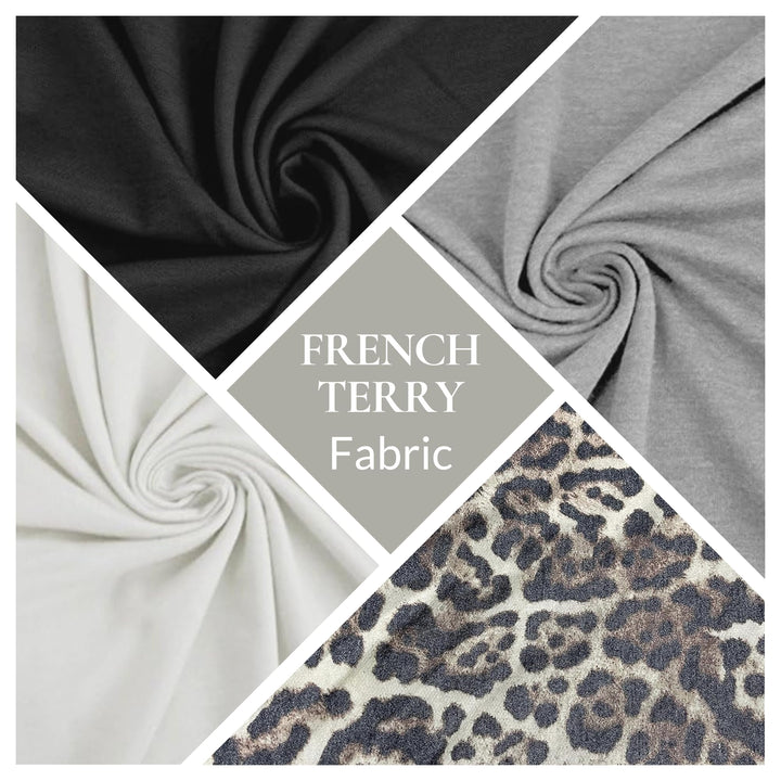 Cotton Spandex Stretch French Terry Fabric | Heather Grey