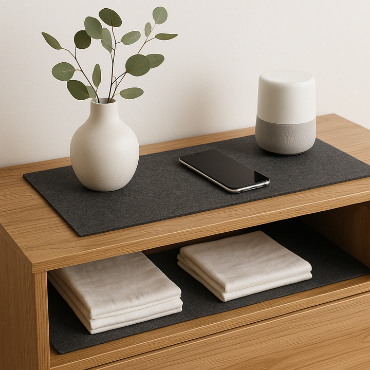 FabricLA 3.2mm Felt Drawer & Shelf Liner – Rounded Corners • Cut-to-Fit • Won’t Fray • Free Shipping