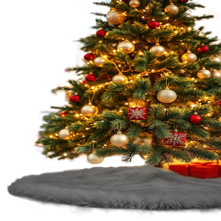 Premium Faux Fur Christmas Tree Skirt - 36 Inch | Luxurious Holiday Decorations