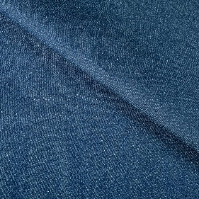 Stretch Cotton Denim Fabric - 8 oz, 50” Inch Wide by The Yard | Denim Blue - FabricLA.com