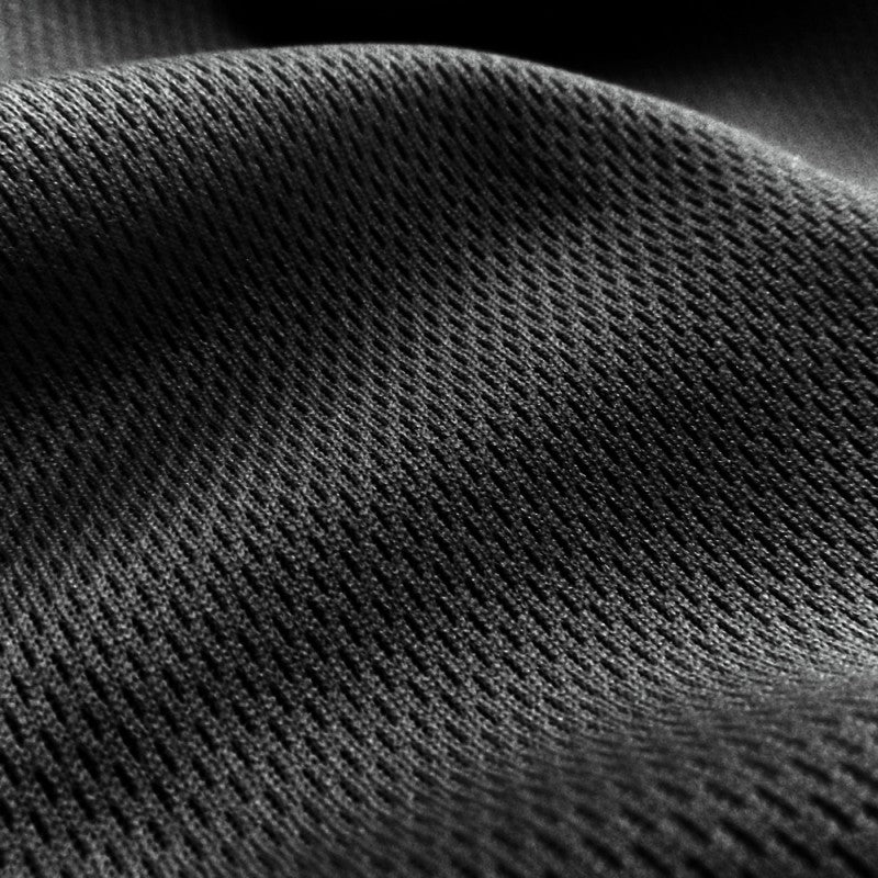 Dimple Mesh (Bird's Eye) fabric in Black, sold by the yard