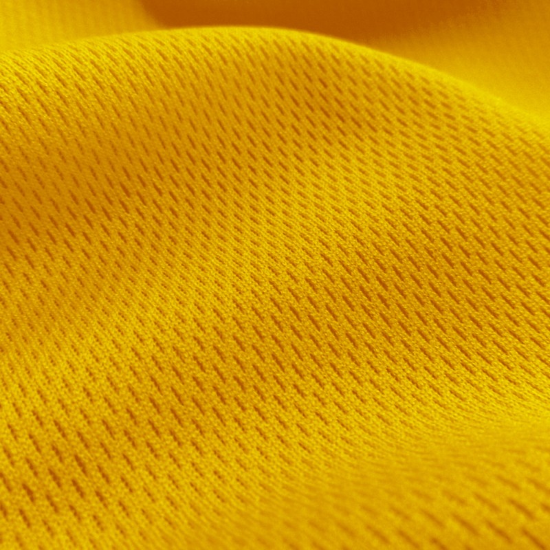 Dimple Mesh (Bird's Eye) fabric in Dark Gold, sold by the yard