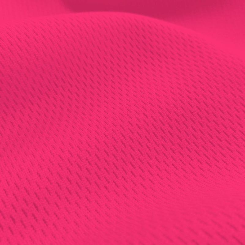 Dimple Mesh (Bird's Eye) fabric in Neon Pink, sold by the yard
