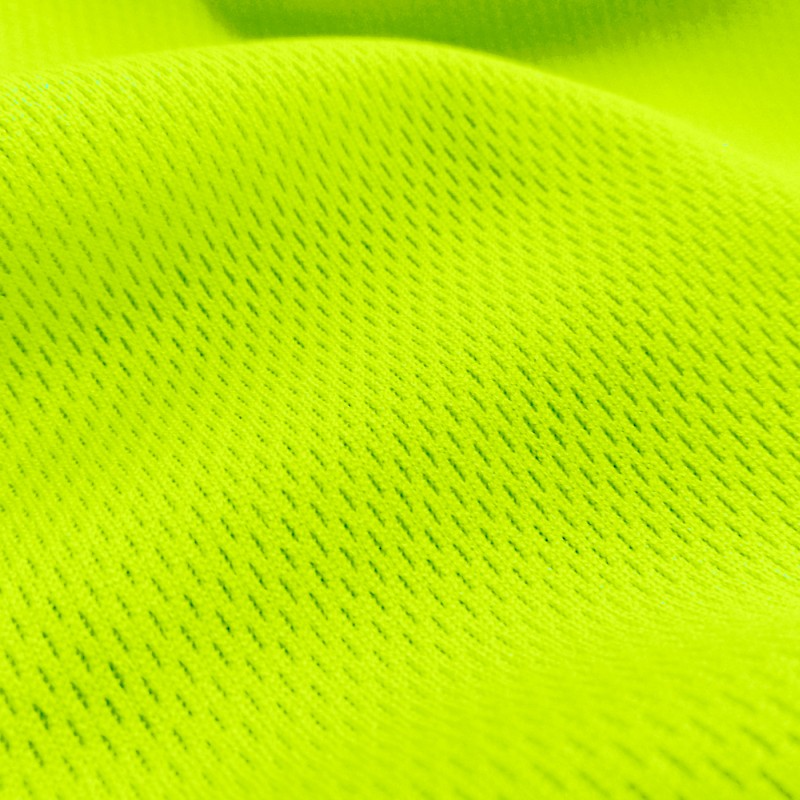 Dimple Mesh (Bird's Eye) fabric in Neon Yellow, sold by the yard