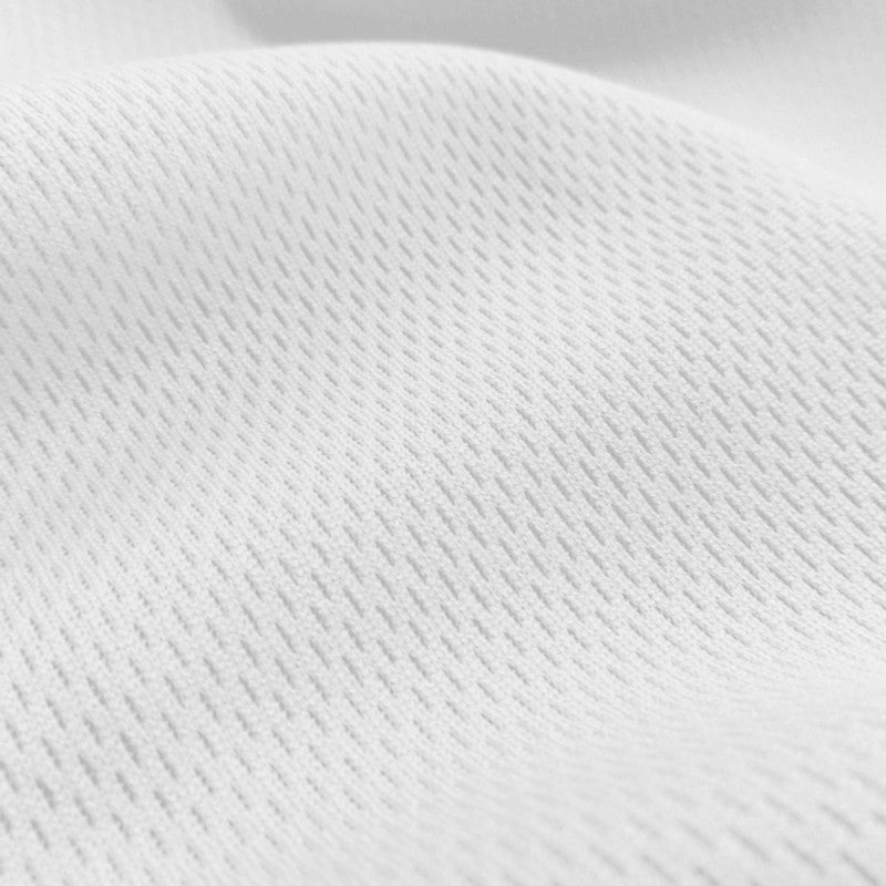 Heavy Dimple Mesh (Bird's Eye) fabric in White, sold by the yard