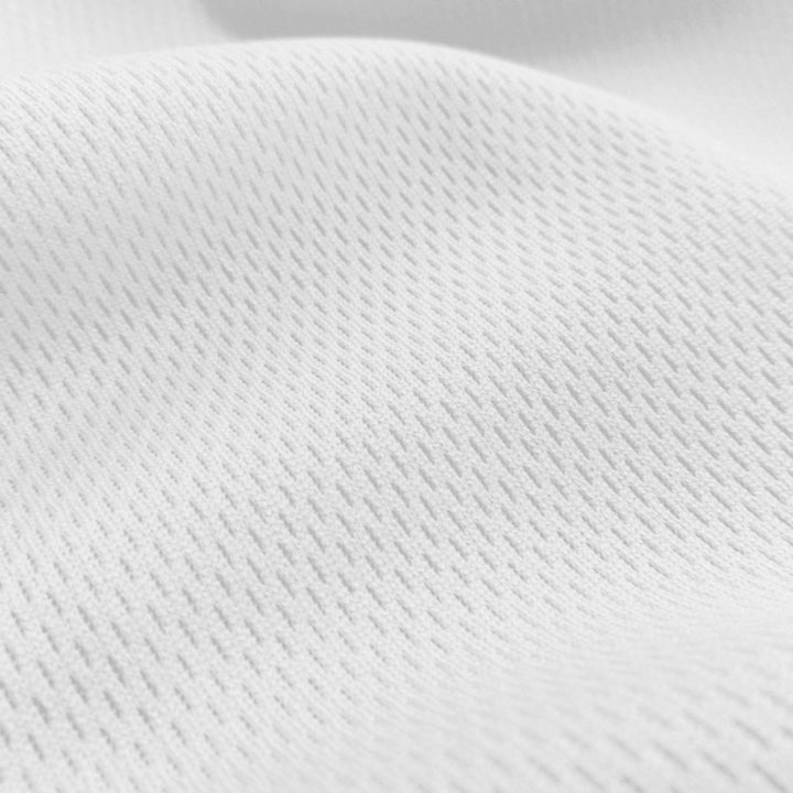 Heavy Dimple Mesh (Bird's Eye) fabric in White, sold by the yard