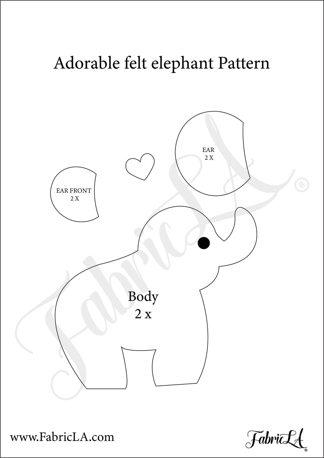 DIY Felt Elephant Craft Kit by FabricLA | Easy Beginner Sewing Project | Ages 9 & Up