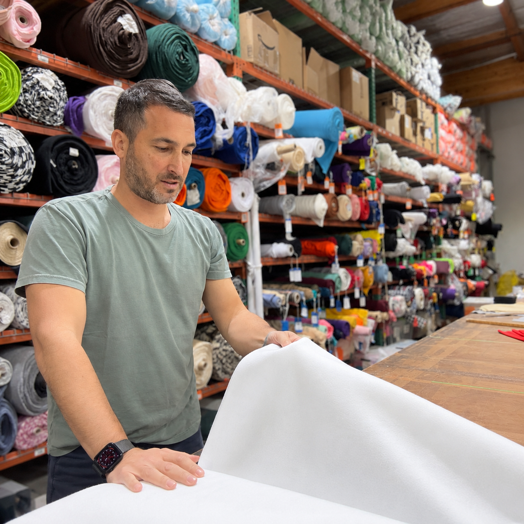 Emre Sonmez in the FabricLA warehouse, downtown Los Angeles