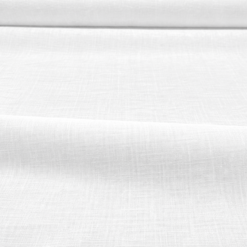 White cotton lawn fabric close-up showing lightweight smooth wave texture