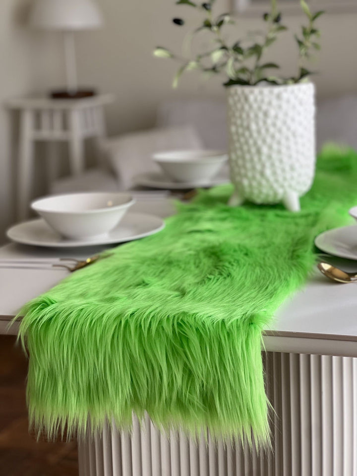 Faux Fur Table Runners in Multiple Colors by FabricLA