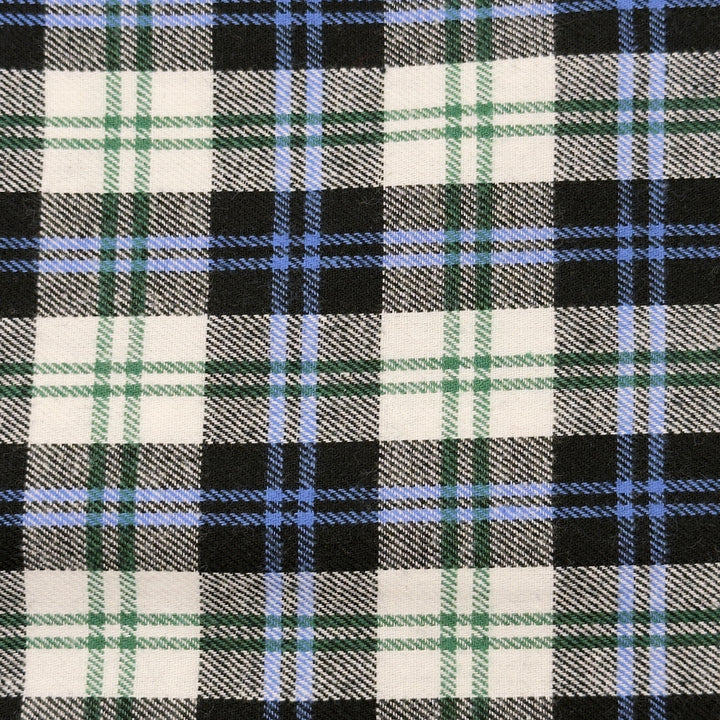 Blue Spruce Check cotton flannel fabric by FabricLA — soft 5oz, 60 inches wide, Style 9.