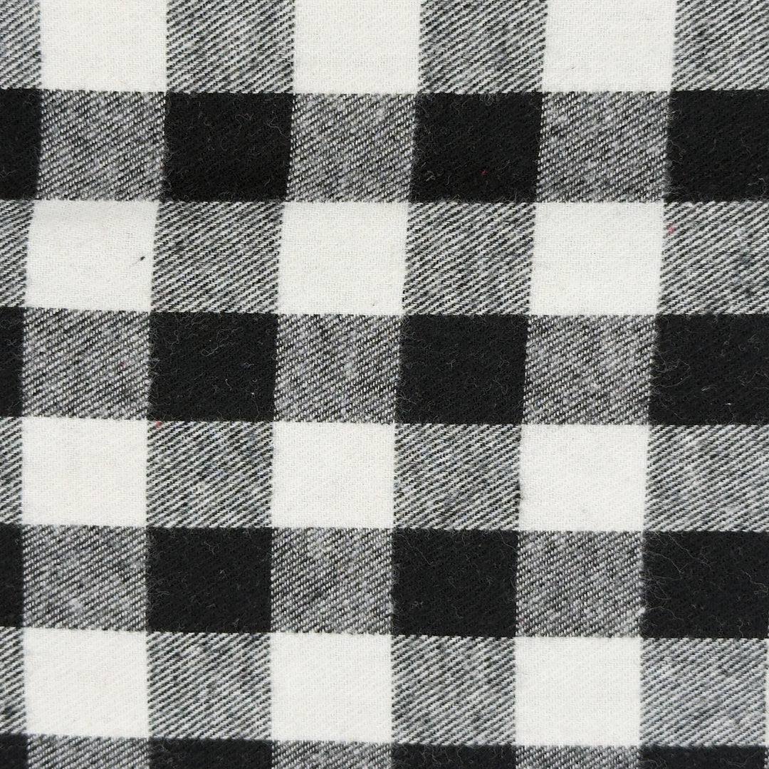 Black and white checkered fabric pattern