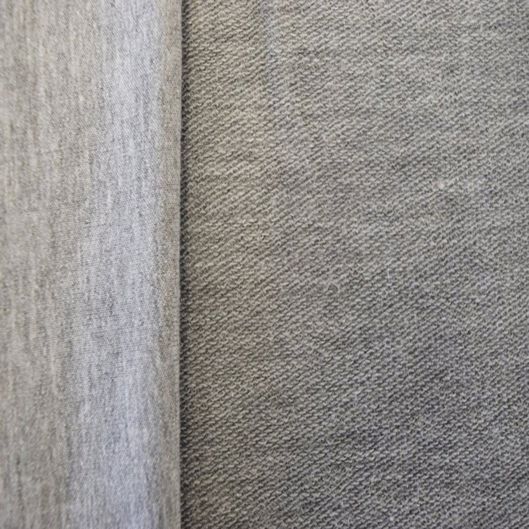 Cotton Spandex Stretch French Terry Fabric | Heather Gray - FabricLA.com
