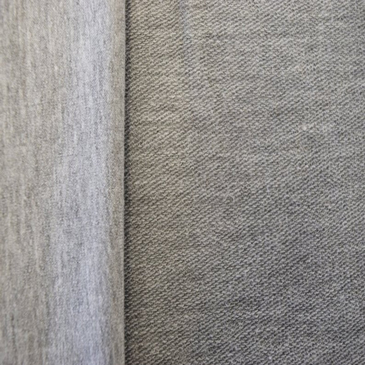 Cotton Spandex Stretch French Terry Fabric | Heather Gray - FabricLA.com
