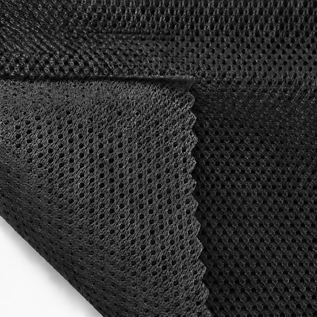 Tejido de micromalla 100 % poliéster, 152 cm de ancho, color negro