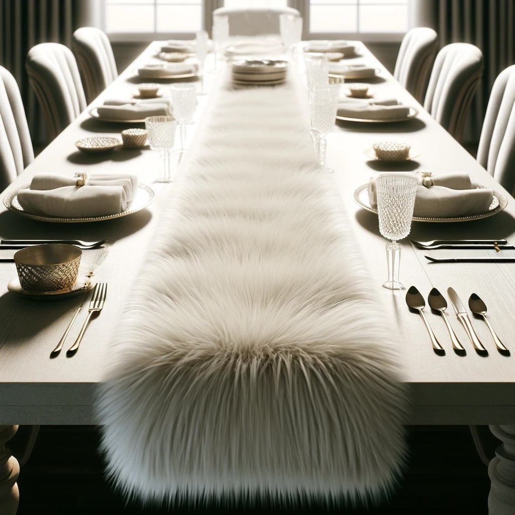 Faux Fur Table Runners in Multiple Colors | FabricLA - FabricLA.com