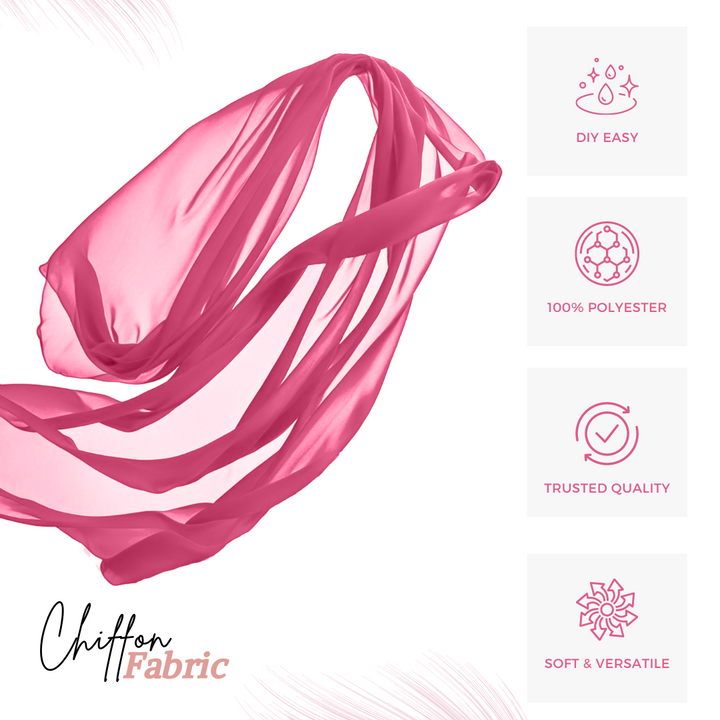 Chiffon Fabric by the Yard | Bubble Gum Pink 58/60" Polyester