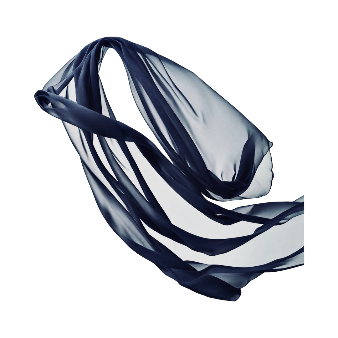 Tela de gasa azul marino oscura por yarda: suave y ligera, 100 % poliéster, 152 cm de ancho | FabricLA