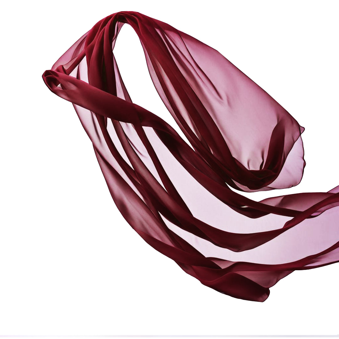 Burgundy Chiffon Fabric by the Yard – 60" Soft Lightweight Polyester