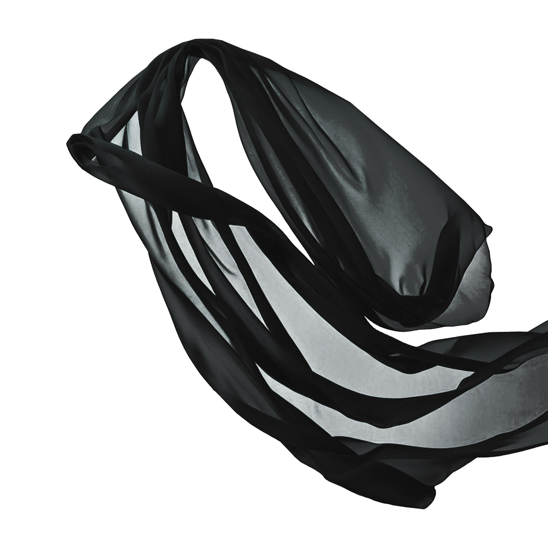 Black Chiffon Fabric by the Yard – 58/60” Soft, Lightweight Polyester