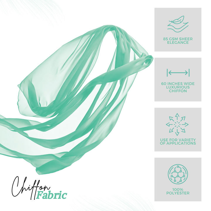 Chiffon Fabric – Mint | Soft Lightweight Polyester | 60" Wide