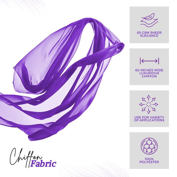 Tela de gasa morada por yarda: suave y ligera, 100 % poliéster, 152 cm de ancho | FabricLA