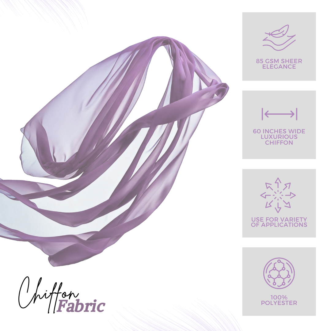 Chiffon Fabric | Lilac - Soft Lightweight Polyester | 60" Wide