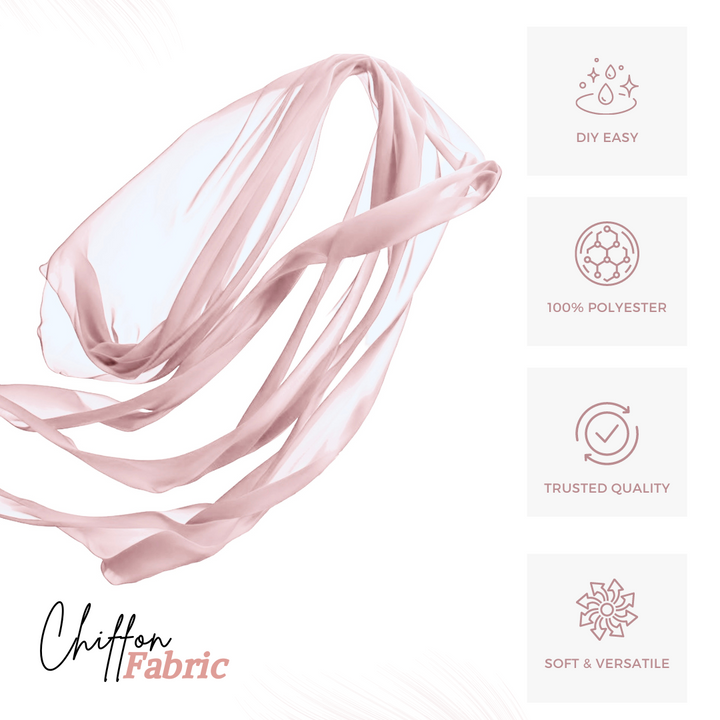 Chiffon Fabric by the Yard – Dusty Rose 60” Wide Soft, Lightweight