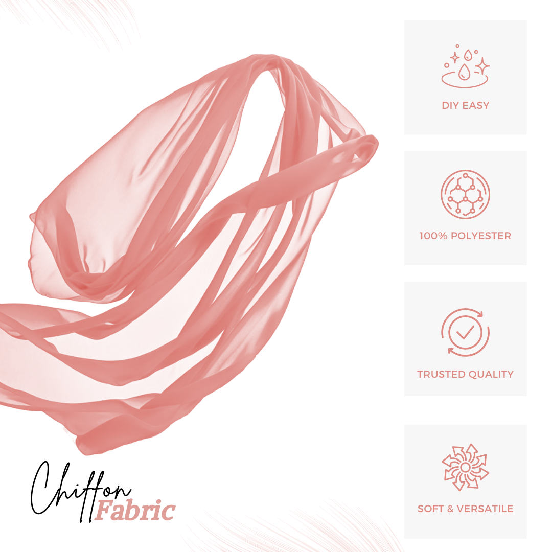 Chiffon Fabric by the Yard – Blush 60” Wide Soft Lightweight Polyester